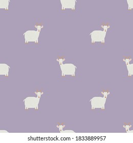vector seamless pattern with texture images of goats