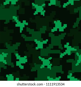 Vector seamless pattern with texture military camouflage army green hunting.