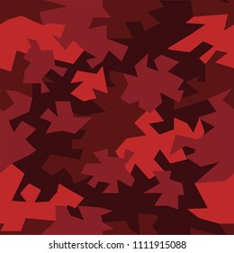 Vector seamless pattern with texture military camouflage army red hunting.
