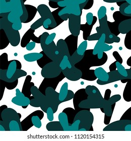 Vector seamless pattern with texture military camouflage army hunting.