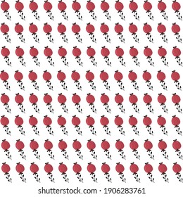 Vector seamless pattern, texture, print with red berries, branches, greenery. ornament