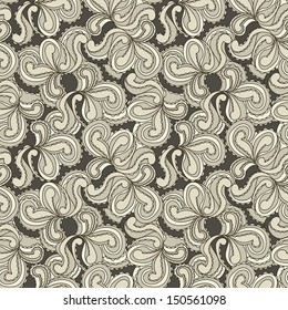 Vector seamless pattern. Texture with stylish flowers. Openwork background