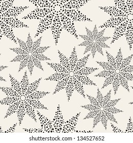 Vector seamless pattern. Texture with tracery stars