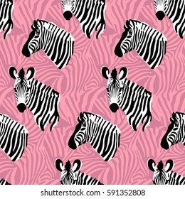 Vector seamless pattern texture with zebra stripes