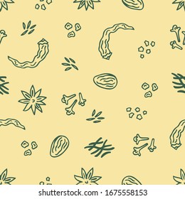 Vector seamless pattern theme spice