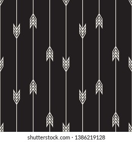 Vector seamless pattern with thin arrows.Modern stylish texture