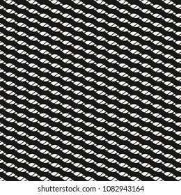 Vector seamless pattern with thin ropes, threads, stripes, diagonal lines. Abstract black and white geometric texture. Simple monochrome background. Dark repeat design for decor, fabric, prints, wrap