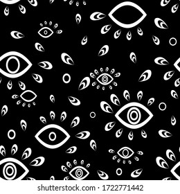 vector seamless pattern with third eye