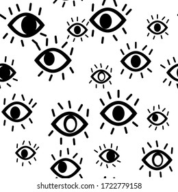 vector seamless pattern with third eye