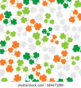 Vector seamless pattern with three leaf clover