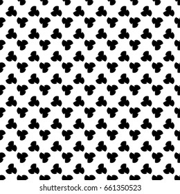 Vector seamless pattern with Three-pointed star. Pattern Background - Monochrome Geometric Wallpaper. Geometric tiles with the three-pointed screw.