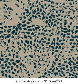 Vector seamless pattern with tiger spots. Endless stylish texture. Ripple scribble repeating background. Natural stylish spotty animal print. Can be used as swatch for illustrator.
