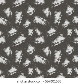 Vector seamless pattern, tile with inc splash, blots, smudge and brush strokes. Grunge endless template for web background, prints, wallpaper, surface, wrapping, repeat elements for design