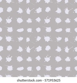 Vector seamless pattern, tile with inc splash, blots, smudge and brush strokes. Grunge endless template for web background, prints, wallpaper, surface, wrapping, repeat elements for design.