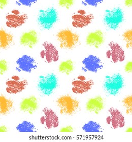 Vector seamless pattern, tile with inc splash, blots, smudge and brush strokes. Grunge endless template for web background, prints, wallpaper, surface, wrapping, repeat elements for design.