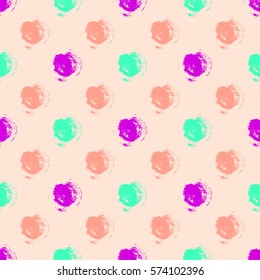Vector seamless pattern, tile with inc splash, blots, smudge and brush strokes. Grunge endless template for web background, prints, wallpaper, surface, wrapping, repeat elements for design