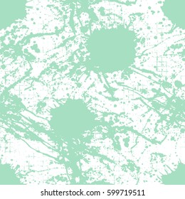 Vector seamless pattern, tile with inc splash, blots, smudge and brush strokes. Grunge endless template for web background, prints, wallpaper, surface, wrapping, repeat elements for design