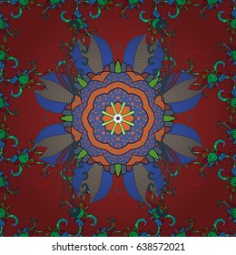 Vector seamless pattern tile with mandalas. Vintage decorative elements. Perfect for printing on fabric or paper. Hand drawn sketch on white background. Islam, Arabic, Indian, ottoman motifs.