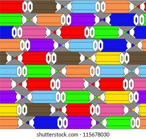 vector seamless pattern tiled with pencils