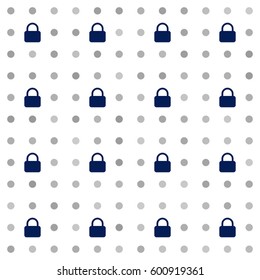 Vector seamless pattern. Tiled square background with lock icon. White background.