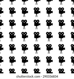 Vector seamless pattern. Tiling ornament. Endless texture.  Seamless monochrome background on white.