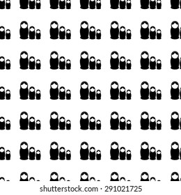 Vector seamless pattern. Tiling ornament. Endless texture.  Seamless monochrome background on white.