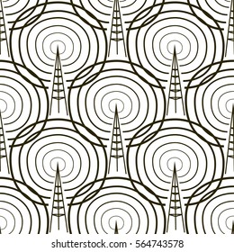 Vector seamless pattern. Tiling ornament. Endless texture. Seamless monochrome background on white