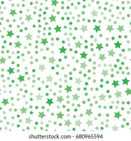 Vector seamless pattern with tiny green stars. Can be used for  wallpaper, pattern fills,surface textures.