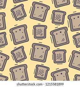 Vector seamless pattern with toast.