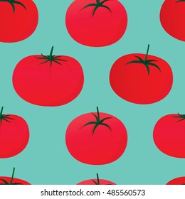 Vector seamless pattern of tomatoes.