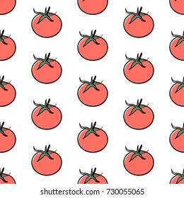 Vector seamless pattern with tomatoes.