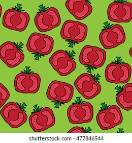 Vector seamless pattern tomatoes.Eps10.