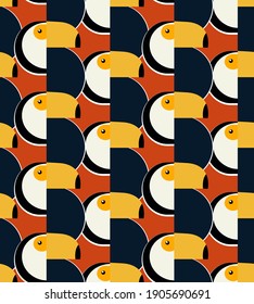 Vector seamless pattern. Toucan background. 