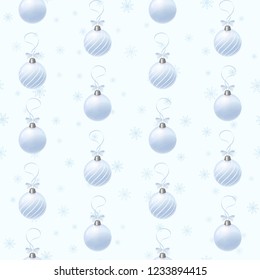 Vector seamless pattern with toys. New Year and Christmas backdrop. Perfect for wrapping paper, banners, invitations etc.