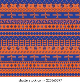 vector seamless pattern with traditional aztec ornaments