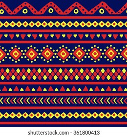 vector seamless pattern with traditional geometric mexican ornaments