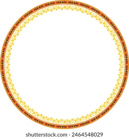 Vector seamless pattern in traditional Old Russian style. Traditional, folk motif. Vector twigs, berries, flowers, leaves.