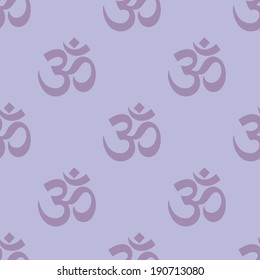 vector seamless pattern with traditional orient ohm sign 