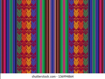 Vector seamless pattern in traditional style of bolivian indigenous peoples