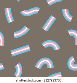 Vector seamless pattern with transgender flags for print. Illustration for pride month.