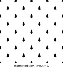 Vector seamless pattern, tree, Editable can be used for web page backgrounds, pattern fills 