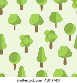 Vector seamless pattern with trees.