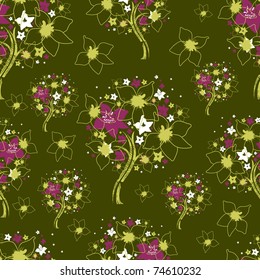 Vector seamless pattern from trees (From my big "Seamless collection")