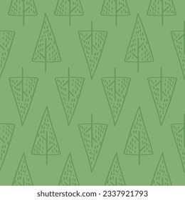 Vector seamless pattern with tree.Tropical jungle cartoon leaf.Pastel plant background.Cute natural pattern for fabric, childrens clothing,textiles,wrapping paper.
