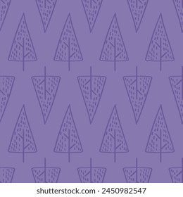 Vector seamless pattern with tree.Tropical jungle cartoon leaf.Pastel plant background.Cute natural pattern for fabric, childrens clothing,textiles,wrapping paper.