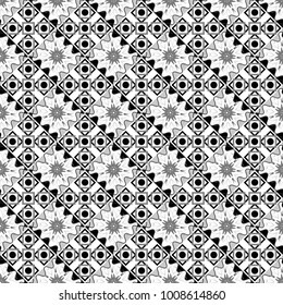Vector seamless pattern. Trendy contemporary graphics. Modern stylish texture. Repeating geometric gray, black and white tiles.