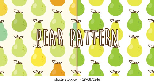Vector seamless pattern with trendy hand drawn stylised pear
