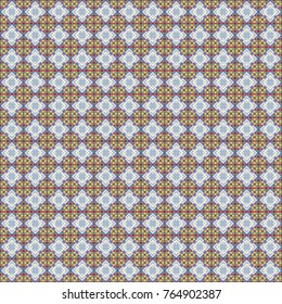 Vector seamless pattern. Trendy hipster geometry. Modern stylish texture with blue, beige and violet tiles. Simple graphic design. Repeating geometric tile pattern.