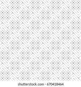 Vector seamless pattern. Trendy modern geometrical texture with thin lines of variable thickness which form linear lattices, grids, small rhombuses. Contemporary design.