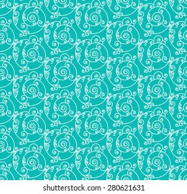 Vector seamless pattern in trendy mono line style - floral textures